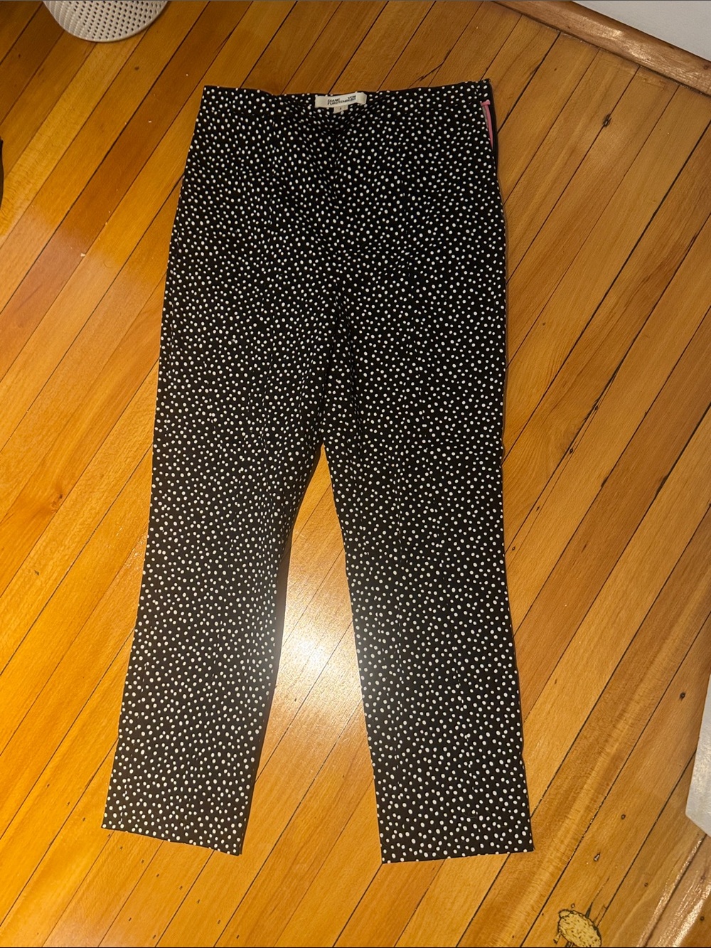 Diane Von Furstenberg Black and White Polka Dot Trousers